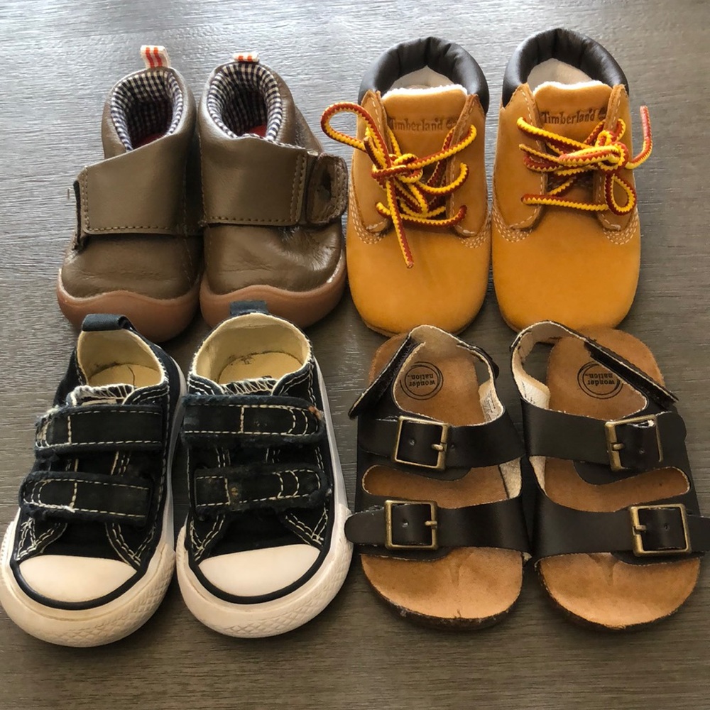 Converse Black & White Velcro Canvas Baby Sneakers